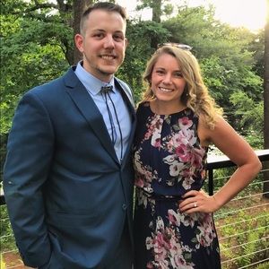 Navy Blue Floral Maxi Dress💕